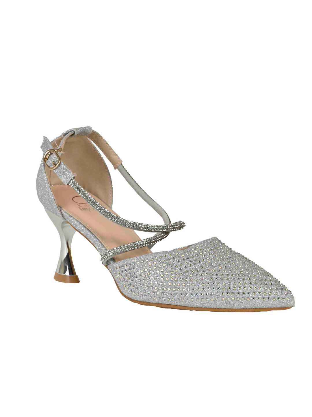 Women, Women Footwear, Silver Pumps