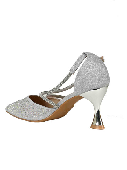 Women, Women Footwear, Silver Pumps