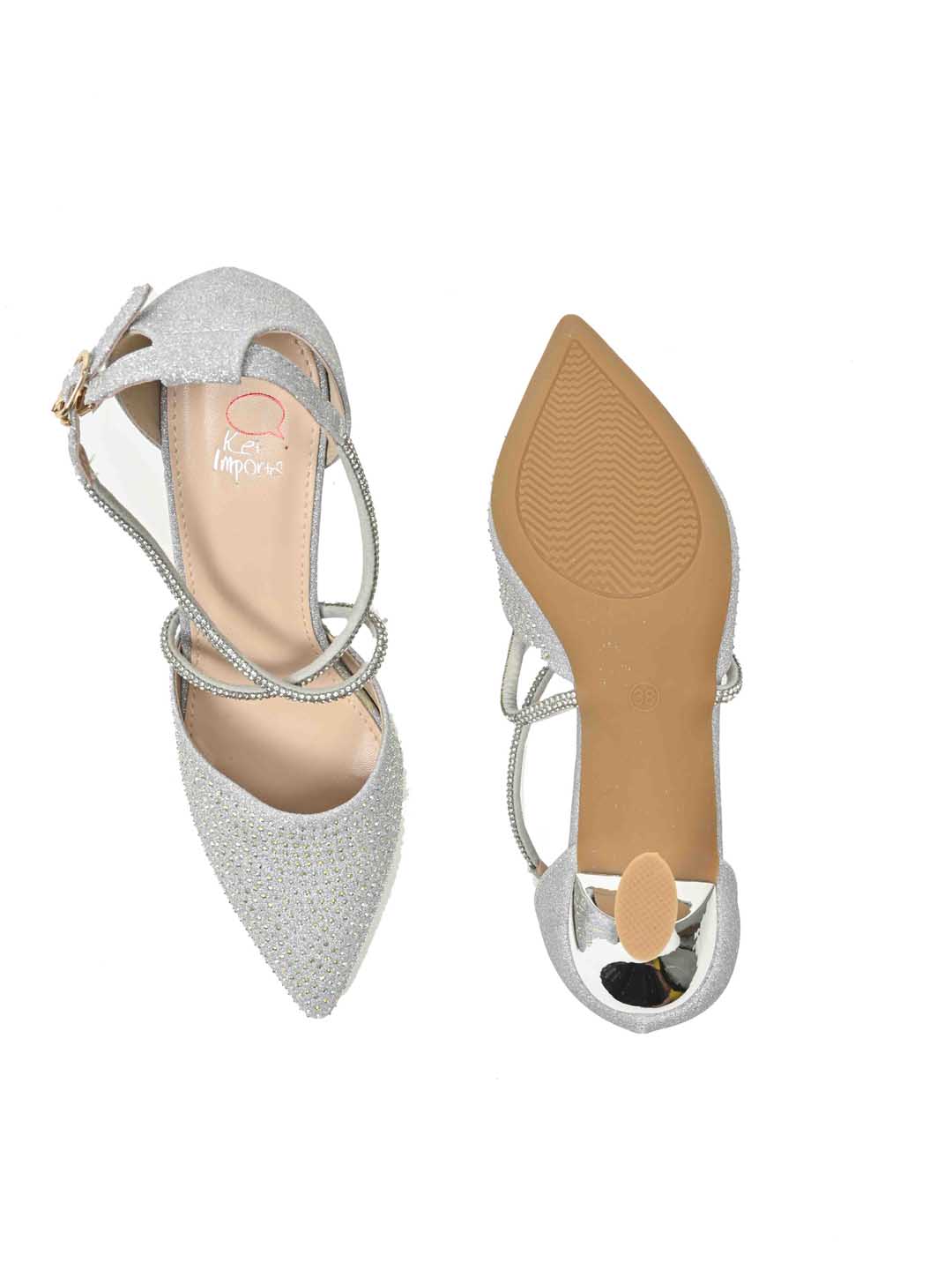 Women, Women Footwear, Silver Pumps