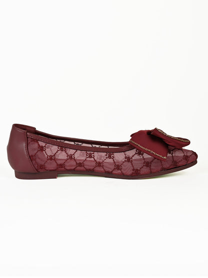 Women, Women Footwear, Maroon Ballerinas