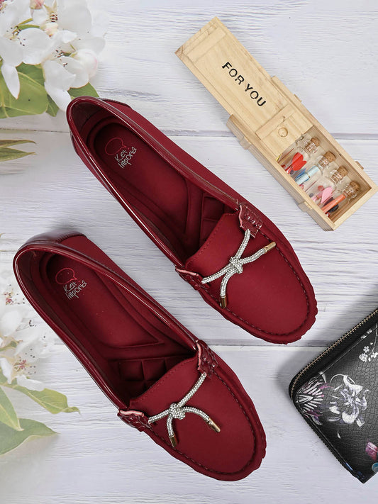 Women, Women Footwear, Maroon Loafers