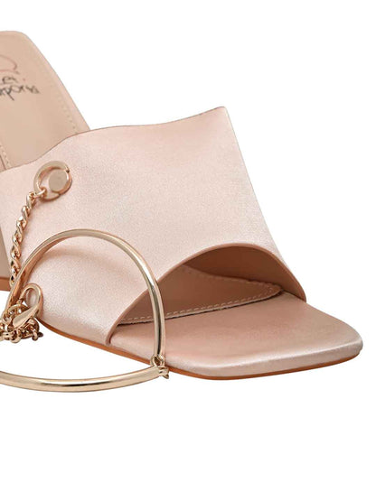 Women Champagne Solid Sandals