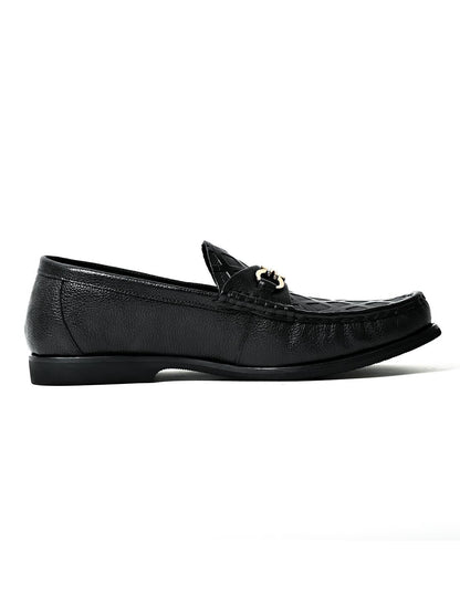 Men, Men Footwear, Black Loafers