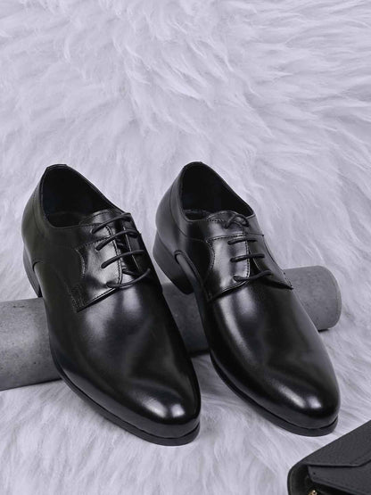 Men, Men Footwear, Black Derby Formal Shoes