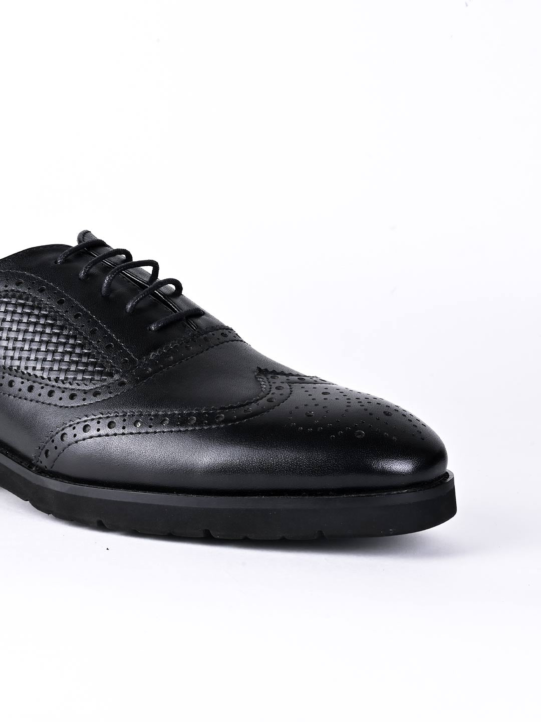 Men, Men Footwear, Black Brogues-Oxford Shoes