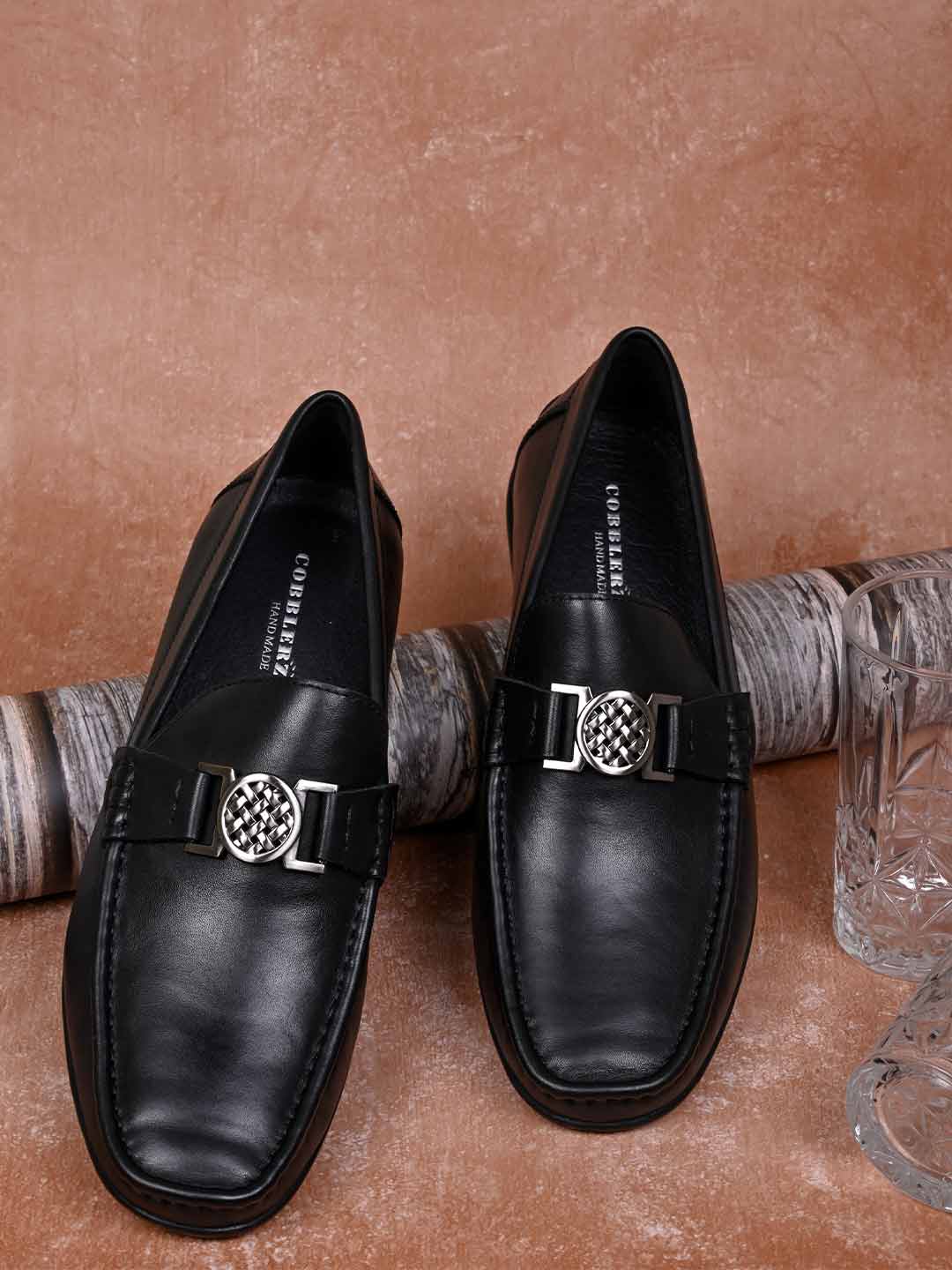 Men, Men Footwear, Black Loafers