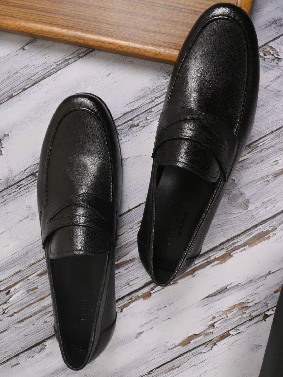 Men, Men Footwear, Black Formal Loafers