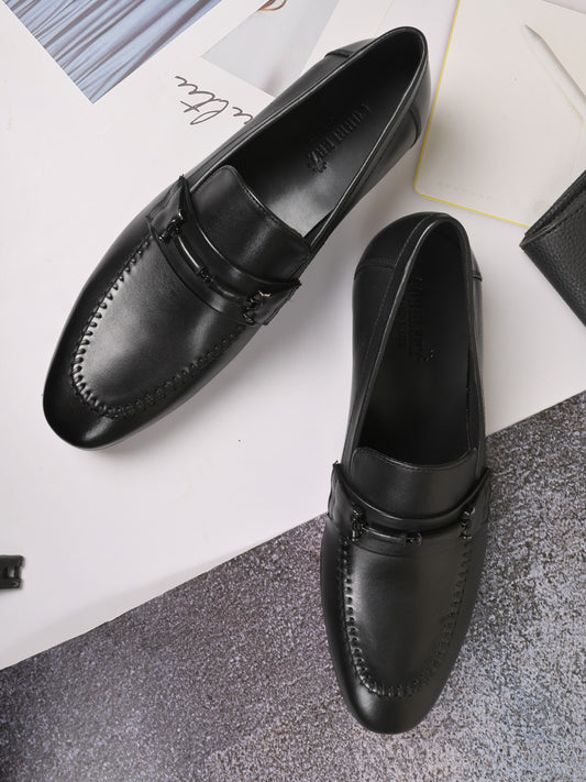 Men Black Solid Loafers Formal Shoes