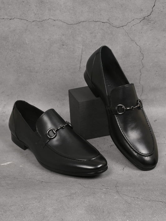 Men, Men Footwear, Black Formal Loafers