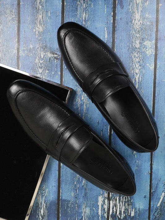 Men, Men Footwear, Black Formal Loafers