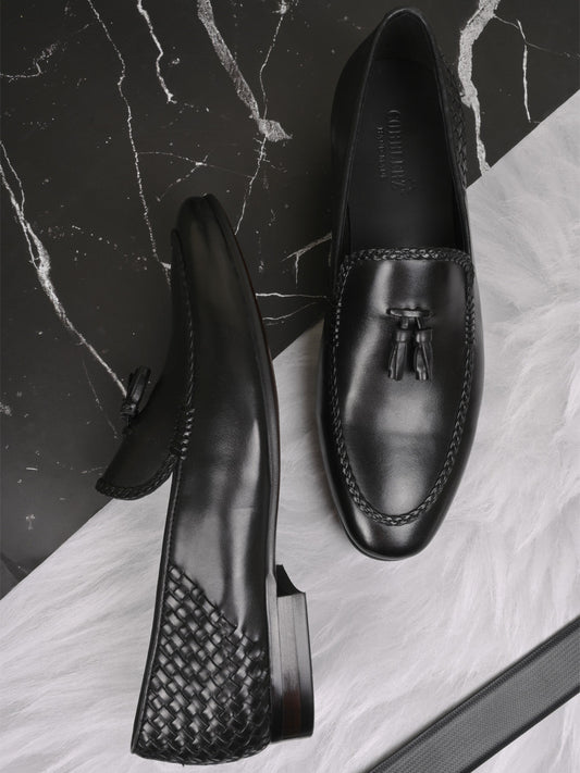 Men, Men Footwear, Black Loafers