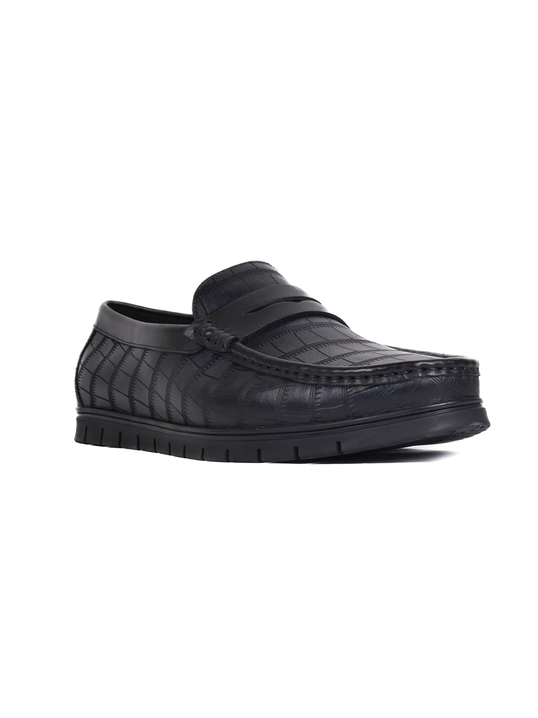 Men, Men Footwear, Black Loafers