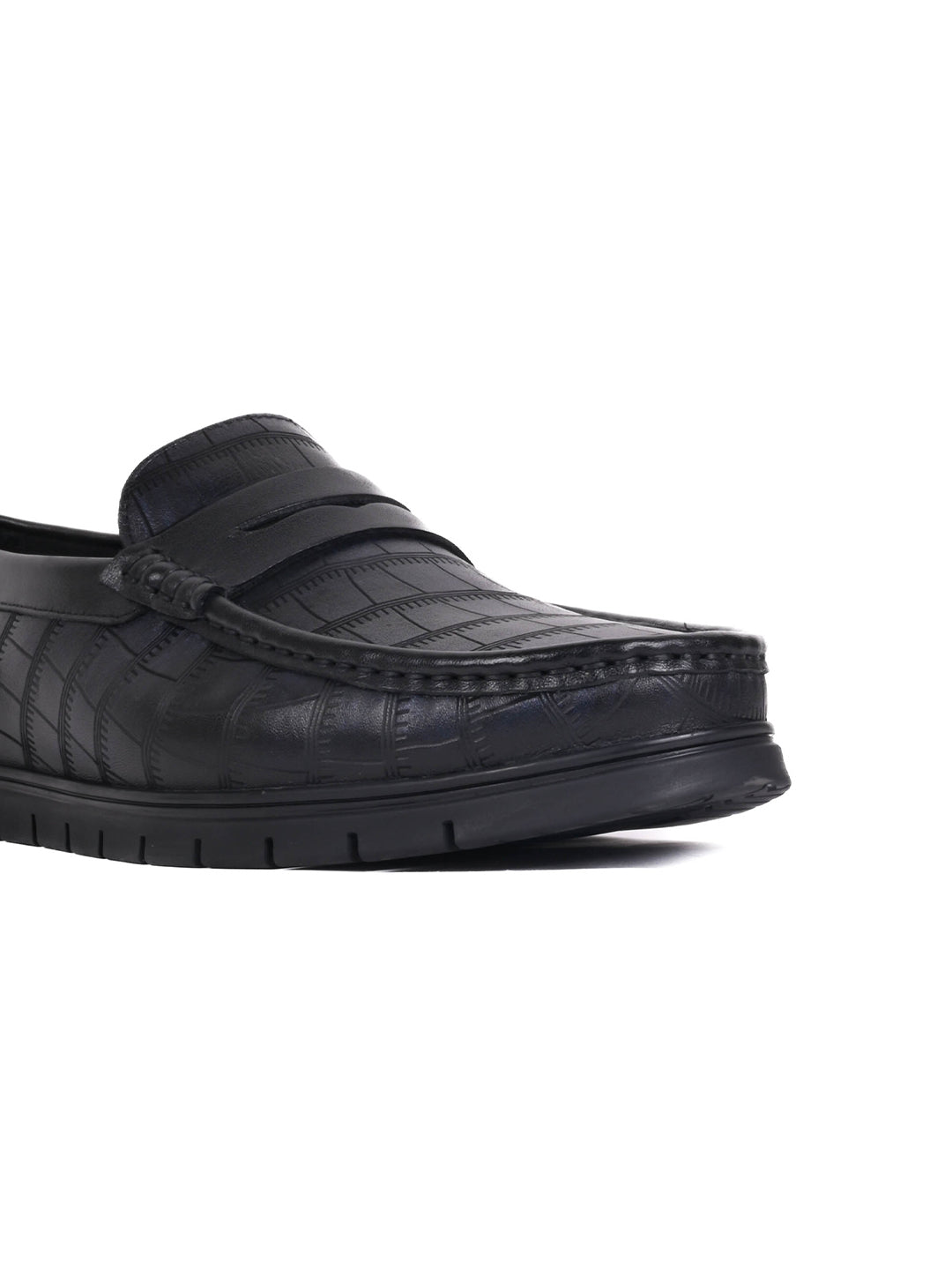 Men, Men Footwear, Black Loafers