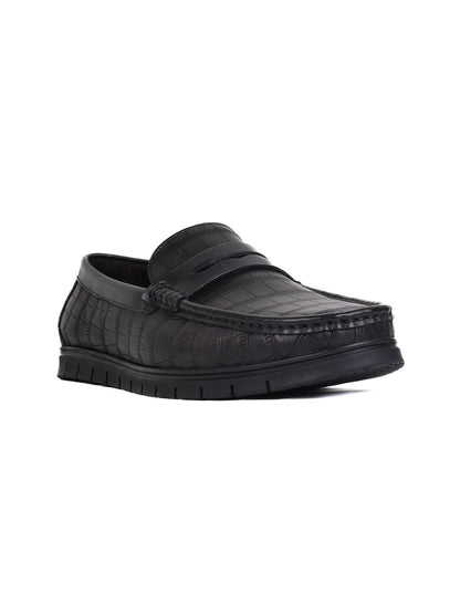 Men, Men Footwear, Black Loafers