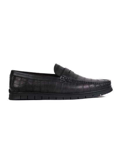 Men, Men Footwear, Black Loafers