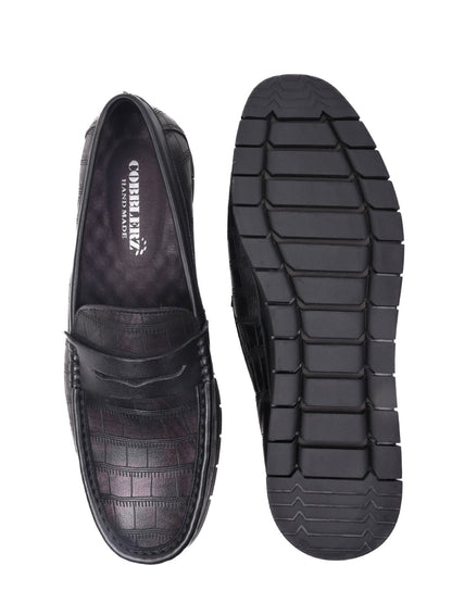 Men, Men Footwear, Black Loafers