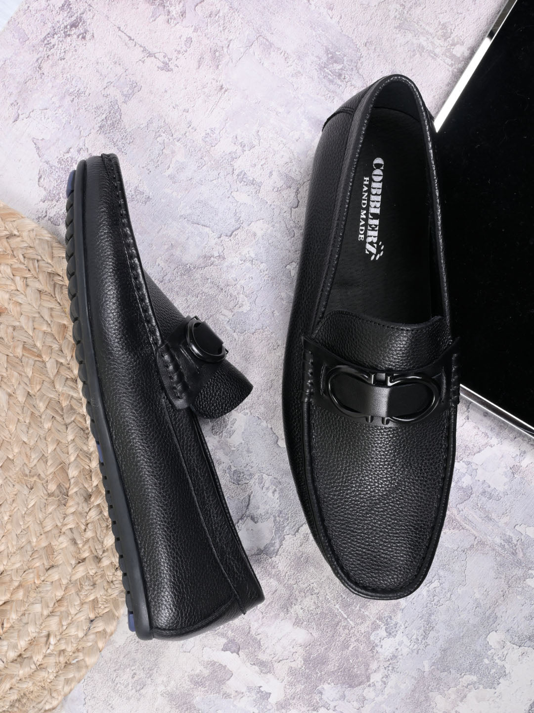 Men, Men Footwear, Black Loafers