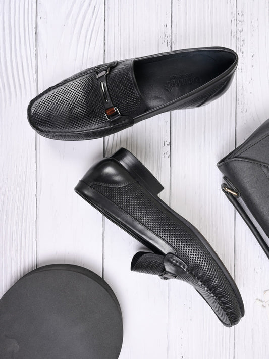 Men, Men Footwear, Black Loafers