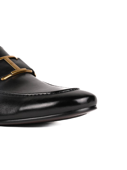 Men, Men Footwear, Black Loafers