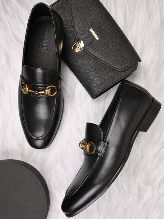 Men, Men Footwear, Black Loafers