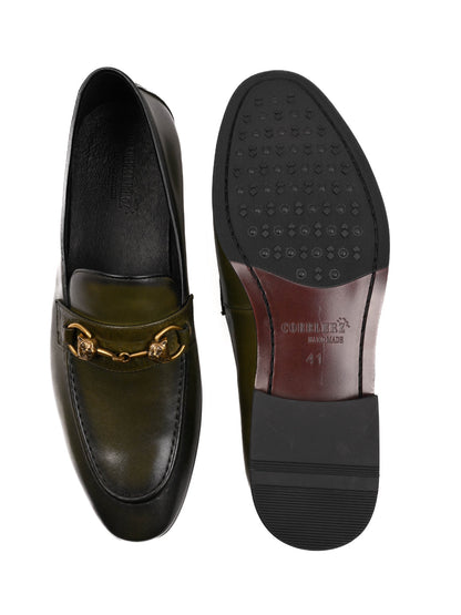 Men, Men Footwear, Green Loafers