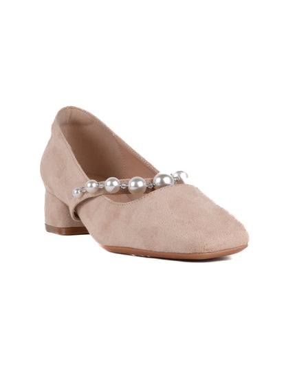 Women, Women Footwear, Beige Ballerinas