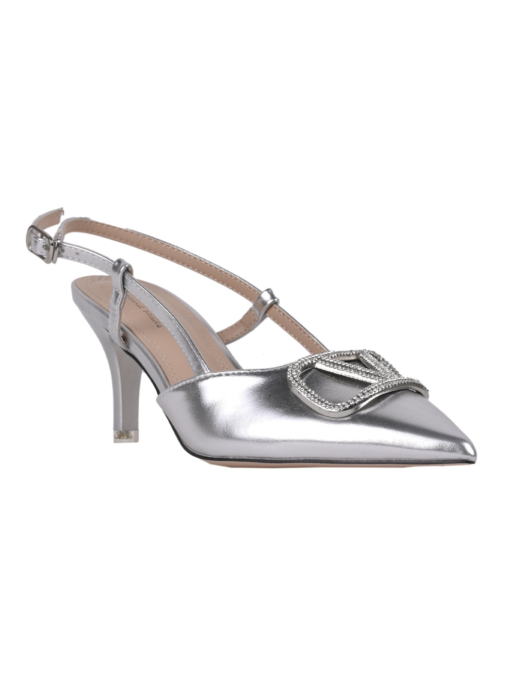 Women, Women Footwear, Silver Pumps