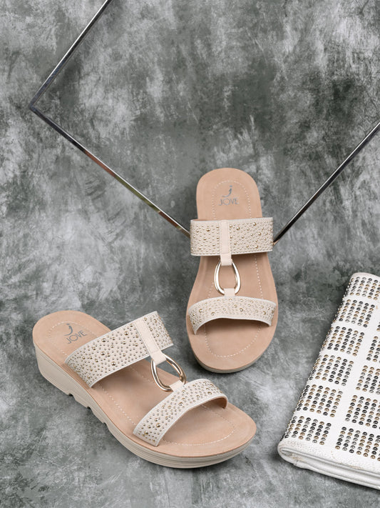 Women, Women Footwear, Beige Sandals