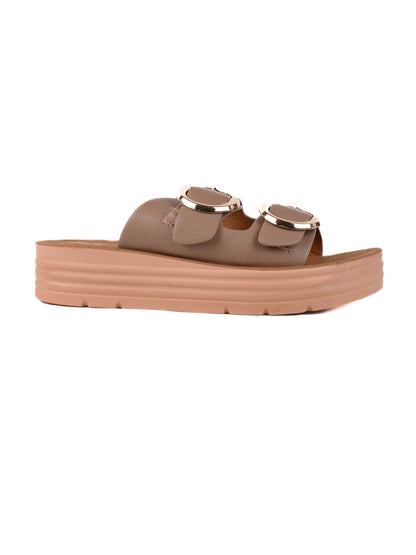 Women, Women Footwear, Khaki Sandals