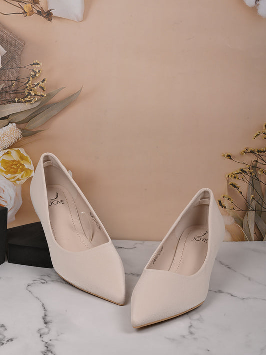 Women, Women Footwear, Beige Pumps