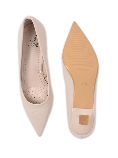 Women, Women Footwear, Beige Pumps