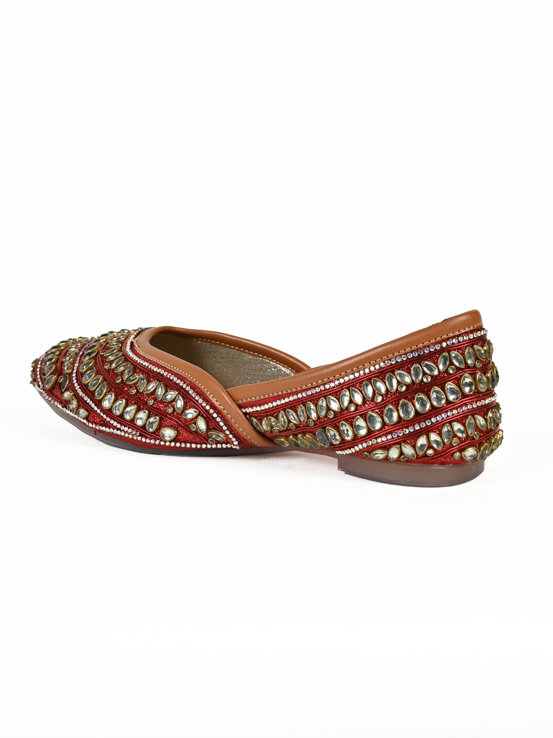 Women, Women Footwear, Maroon Mojaris