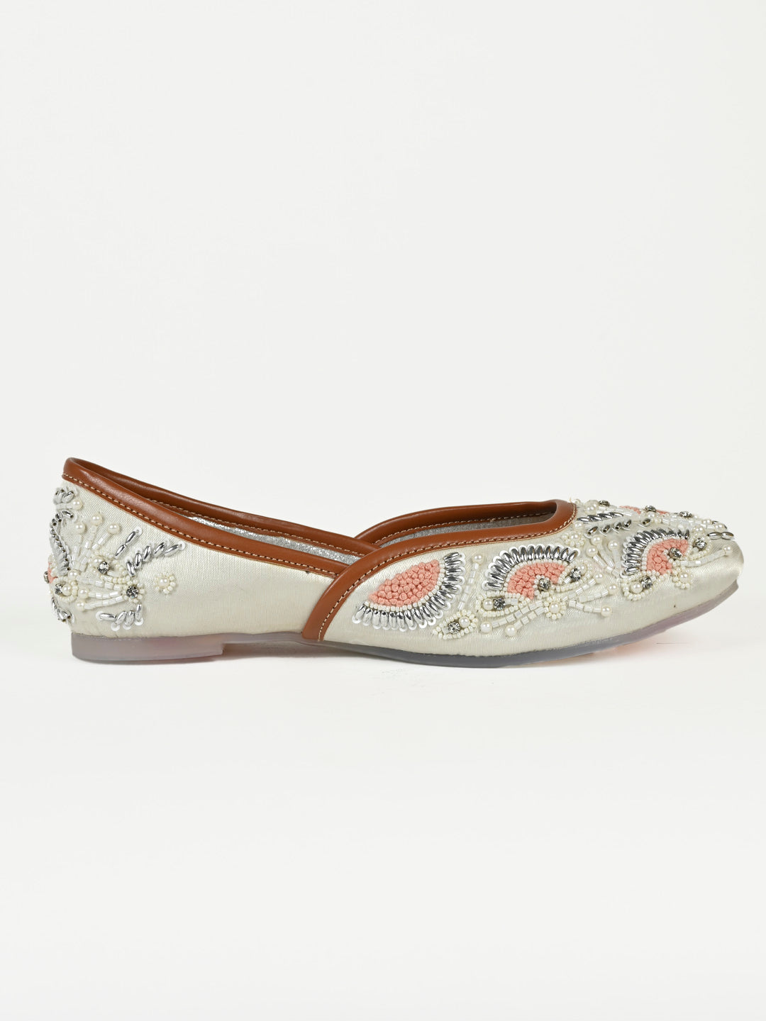 Women, Women Footwear, White Mojaris