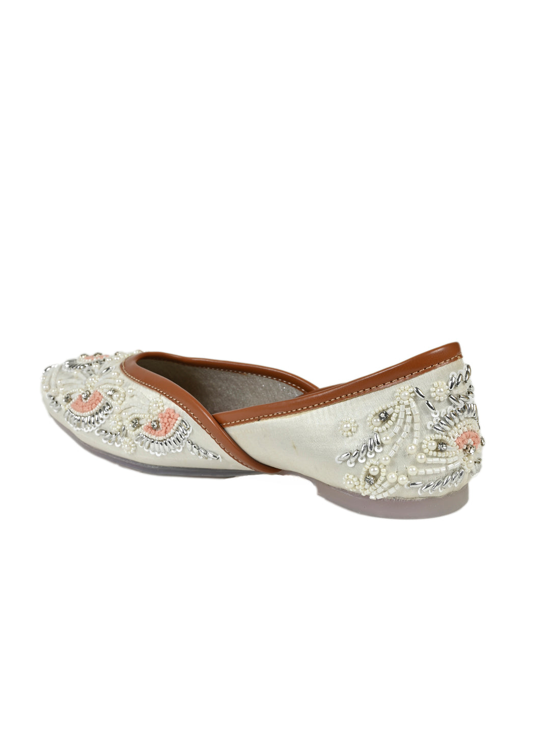 Women, Women Footwear, White Mojaris