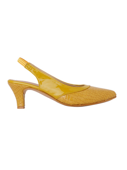 Footwear, Women Footwear, Mustard Pumps