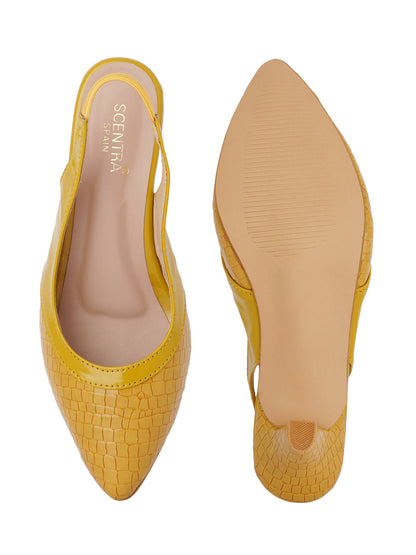 Footwear, Women Footwear, Mustard Pumps