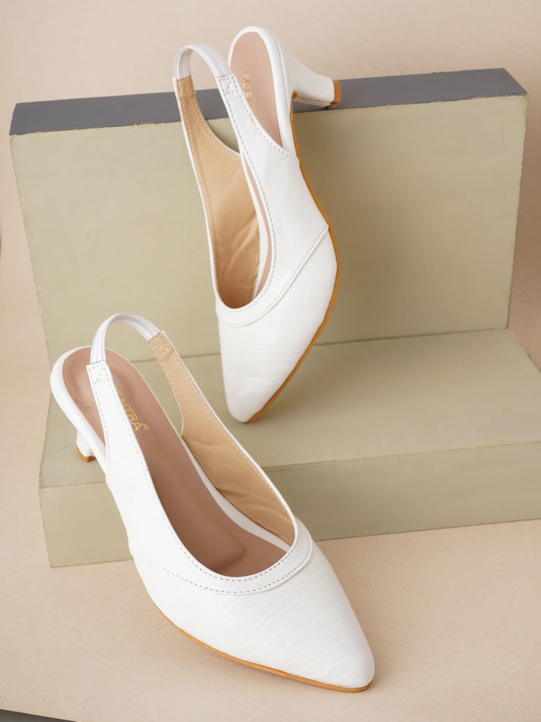 Footwear, Women Footwear, White Pumps