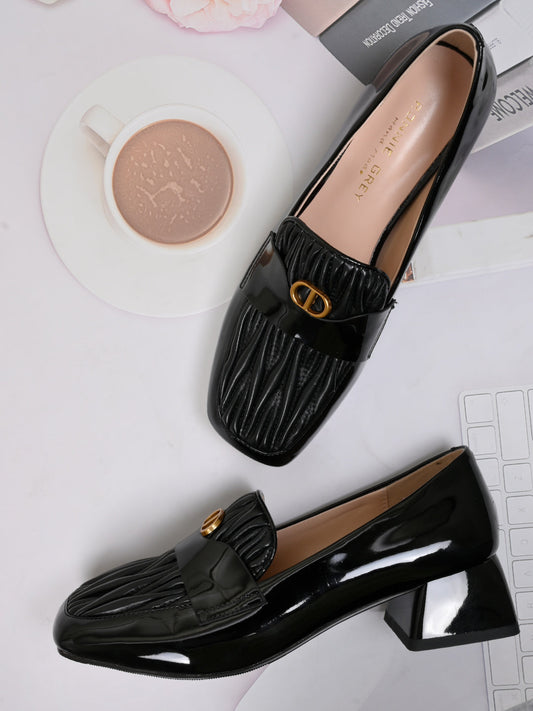 Women, Women Footwear, Black Loafers