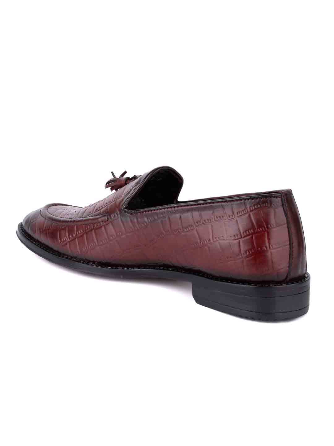  Footwear, Men Footwear, Burgundy Formal Loafers