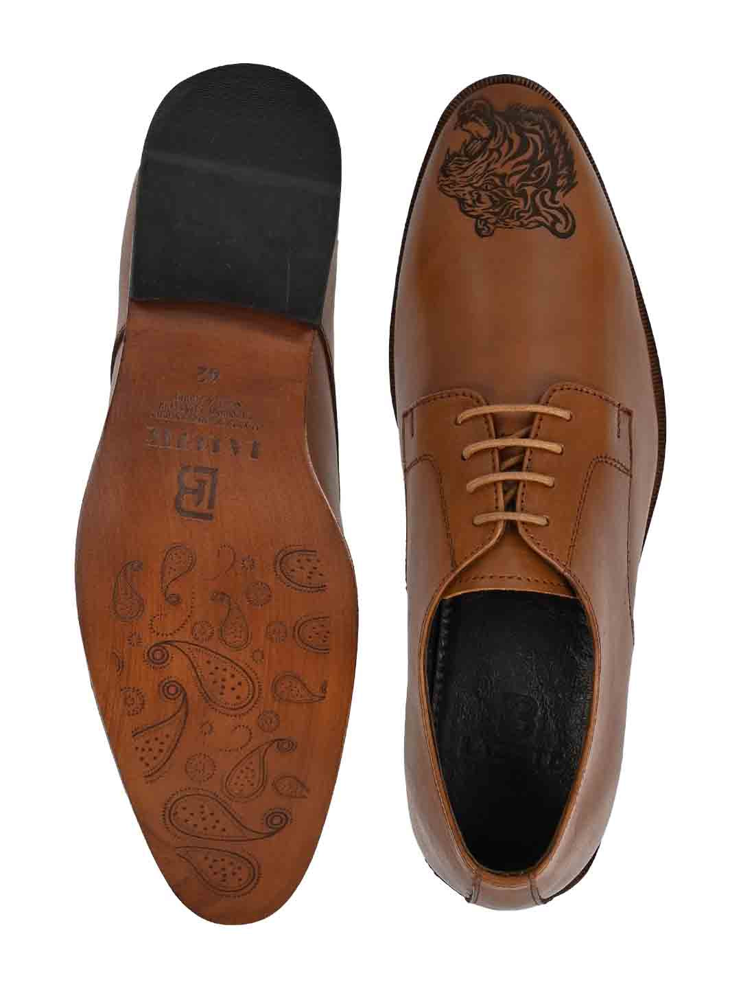 Footwear, Men Footwear, Tan Derby Shoes