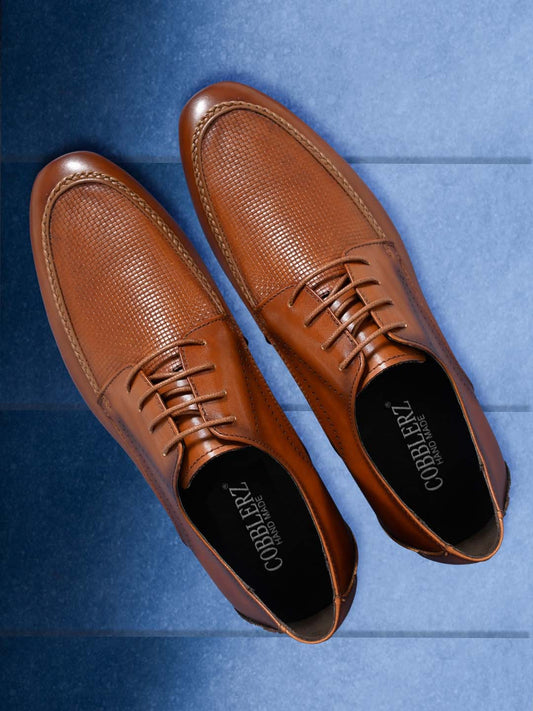 Footwear, Men Footwear, Tan Derby Formal Shoes