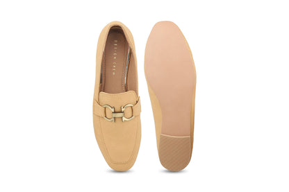 Women, Women Footwear, Beige Loafers