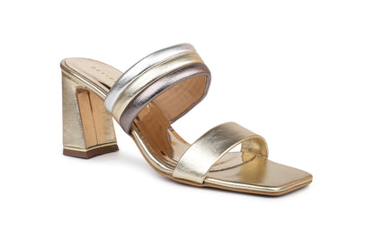 Women, Women Footwear, Gold Sandals