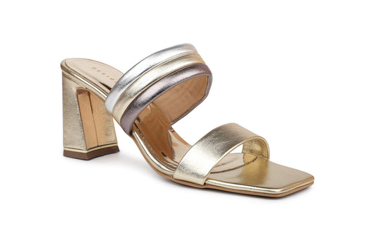 Women, Women Footwear, Gold Sandals