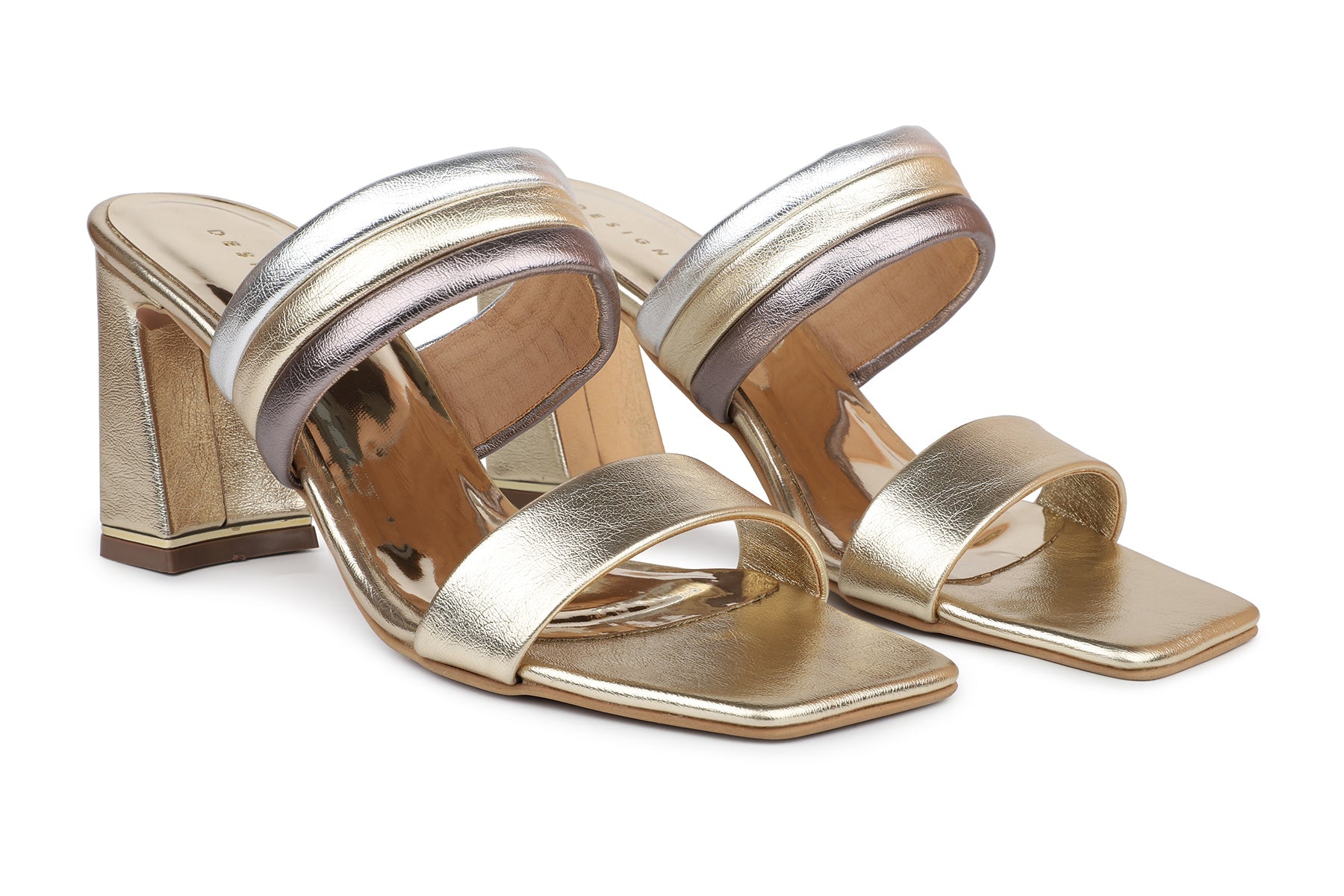 Women, Women Footwear, Gold Sandals