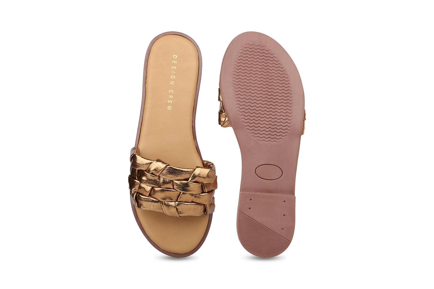 Women, Women Footwear, Bronze Open Toe Flats