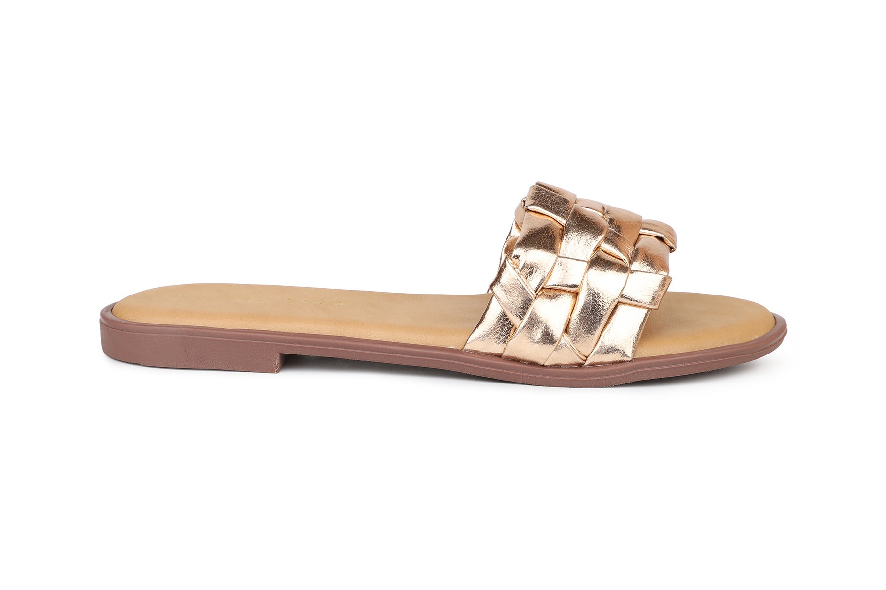 Women, Women Footwear, Rose Gold Open Toe Flats