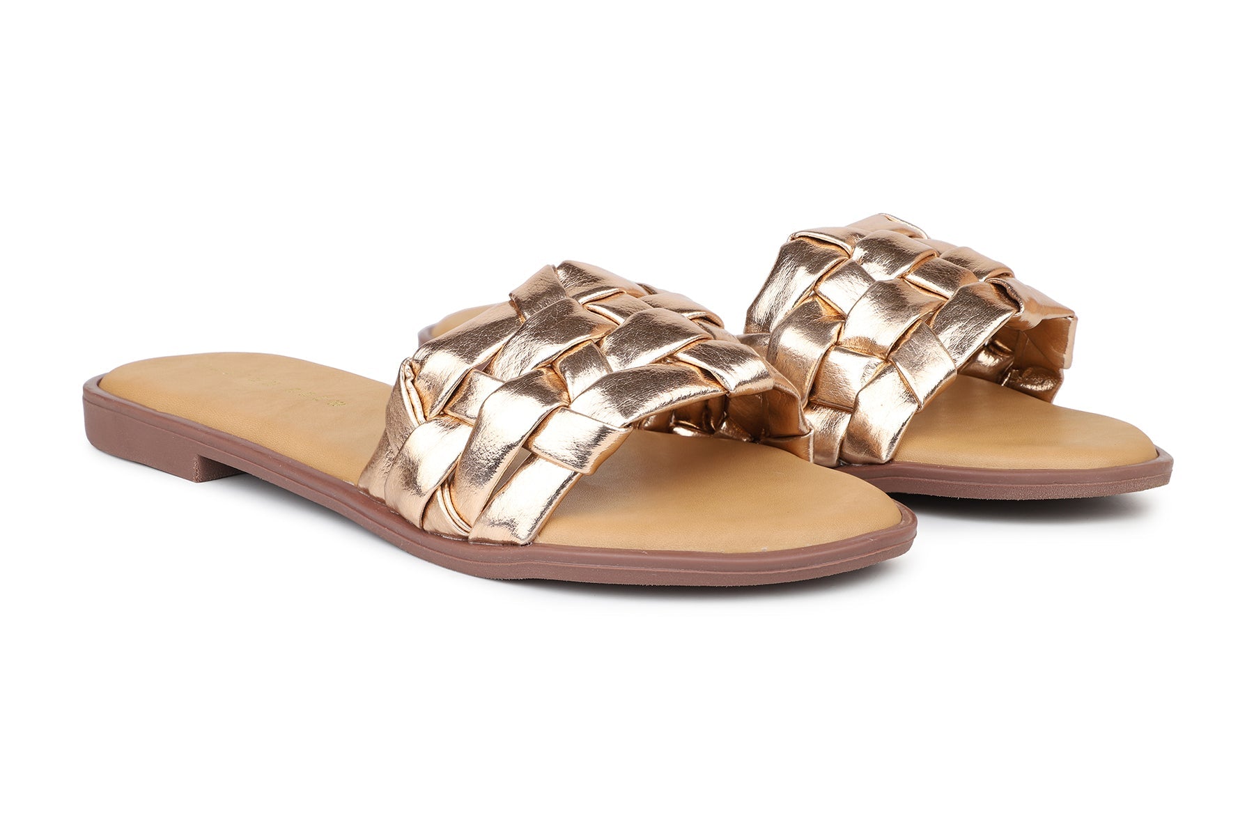 Women, Women Footwear, Rose Gold Open Toe Flats