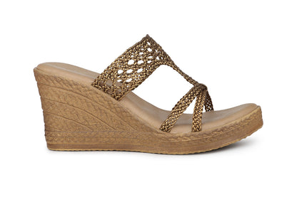 Women, Women Footwear, Bronze Wedges