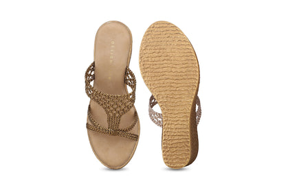 Women, Women Footwear, Bronze Wedges